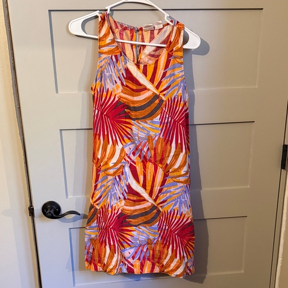 C&C California 100% Linen Vibrant Tropical Print Dress (Size XS) - Picture 3 of 6